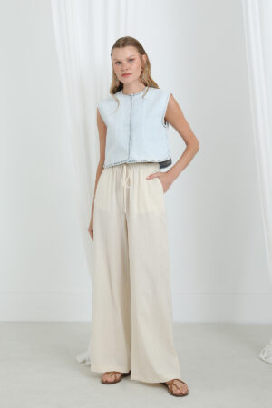 Palazzo Pants With Wide Leg And Drawstring - Brand: SOUL - Women & Kids, Baby Clothes Wholesale - Globality Store