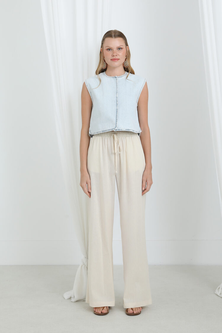 Palazzo Pants With Wide Leg And Drawstring
