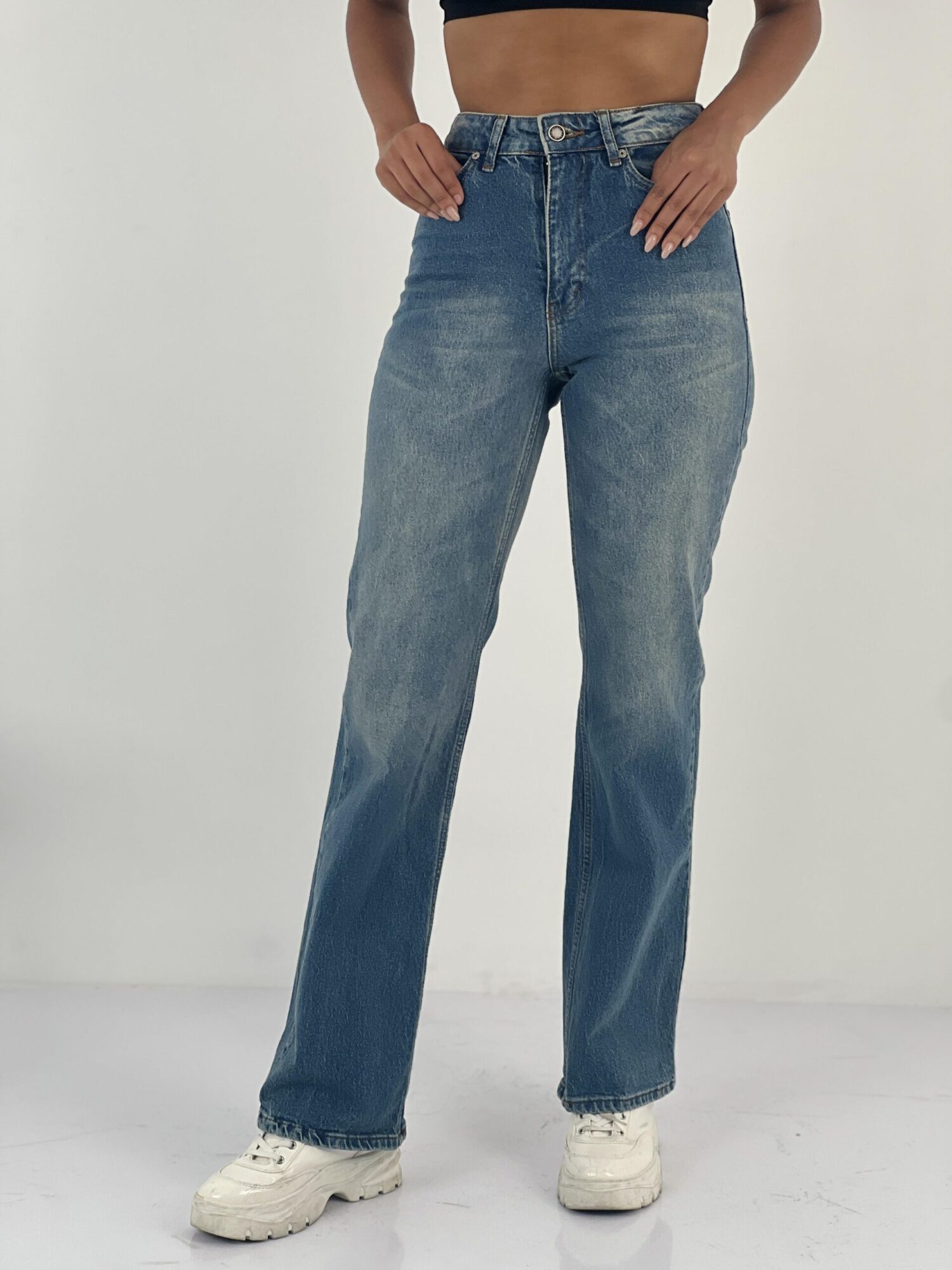 Mom Jeans High Waist Straight Leg Buttoned - Brand: MISS POEM - Women & Kids, Baby Clothes Wholesale - Globality Store
