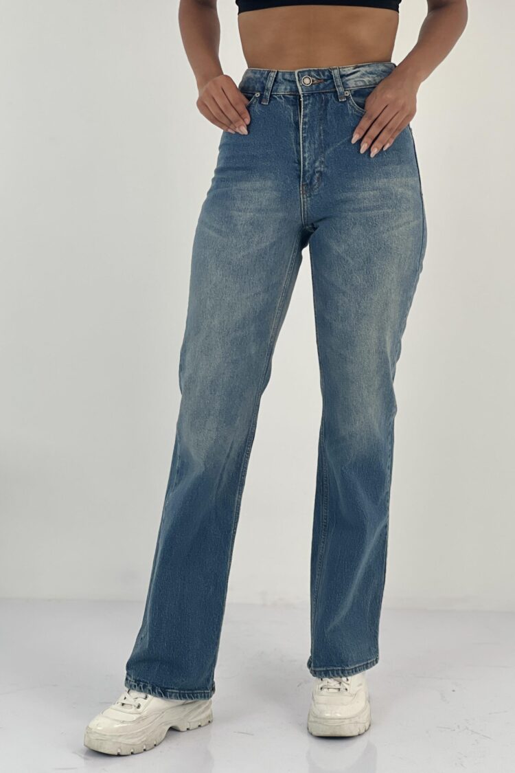 Mom Jeans High Waist Straight Leg Buttoned