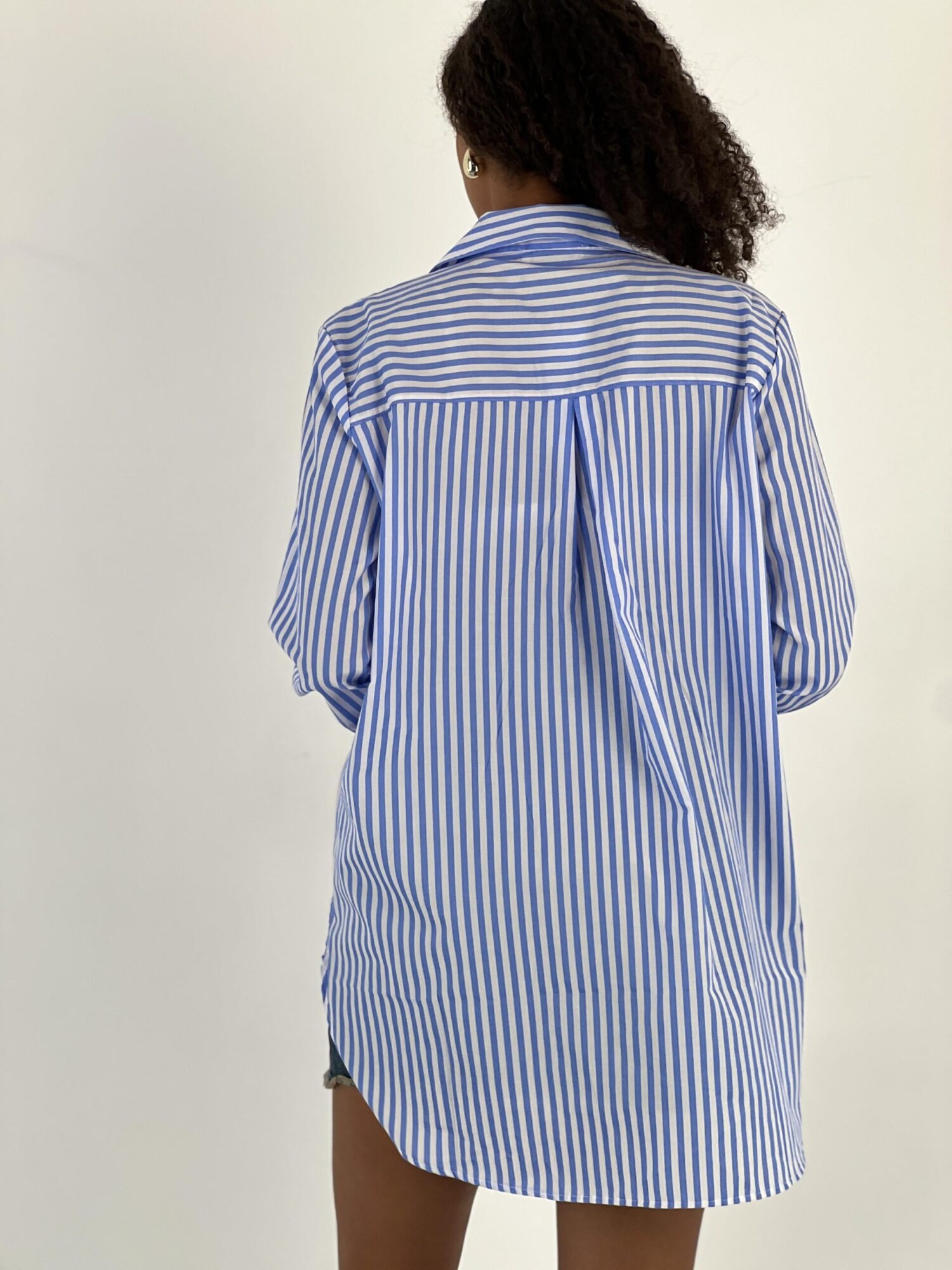 Blue Casual Formal Preppy Striped Polo Neck Shirt - Brand: MISS POEM - Women & Kids, Baby Clothes Wholesale - Globality Store