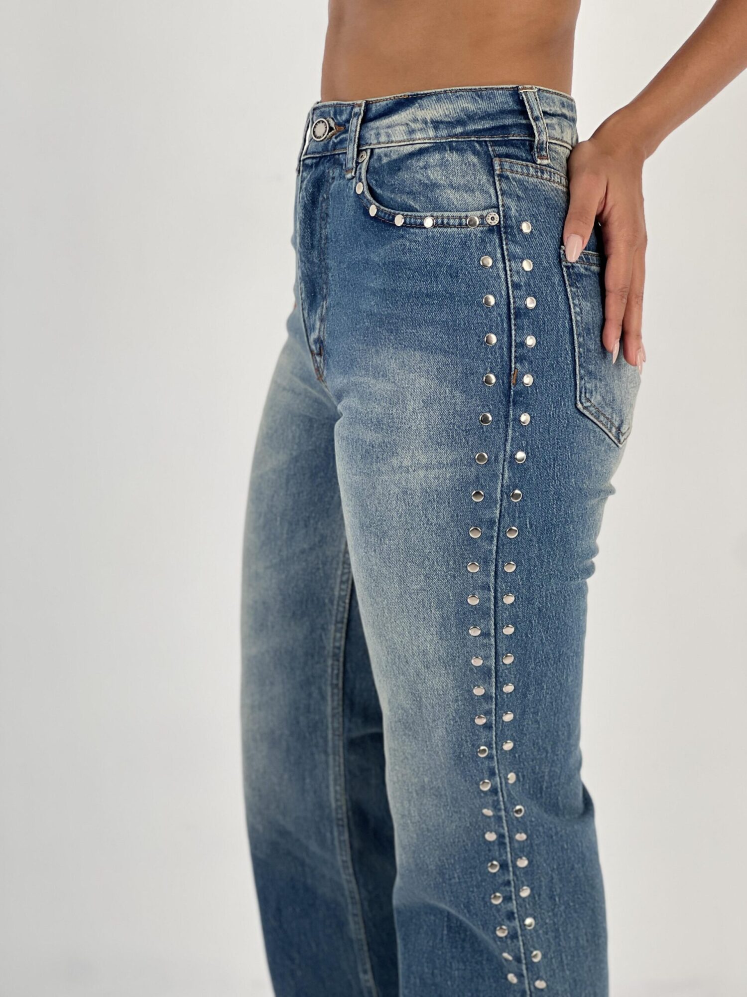 Blue Casual Streetwear Mom Jeans With High Waist - Brand: MISS POEM - Women & Kids, Baby Clothes Wholesale - Globality Store