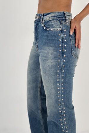 Blue Casual Streetwear Mom Jeans With High Waist - Brand: MISS POEM - Women & Kids, Baby Clothes Wholesale - Globality Store
