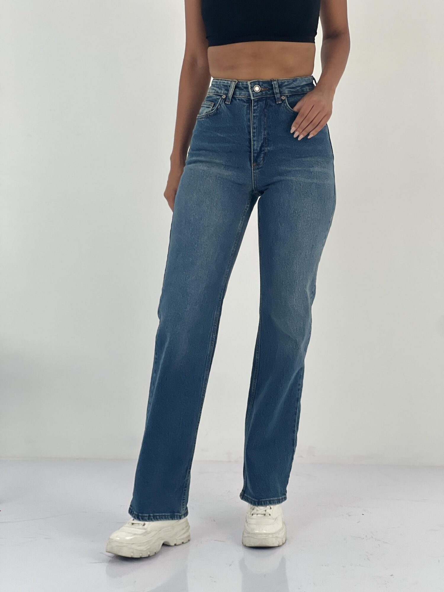 Mom Jeans With High Waist And Buttoned Closure - Brand: MISS POEM - Women & Kids, Baby Clothes Wholesale - Globality Store