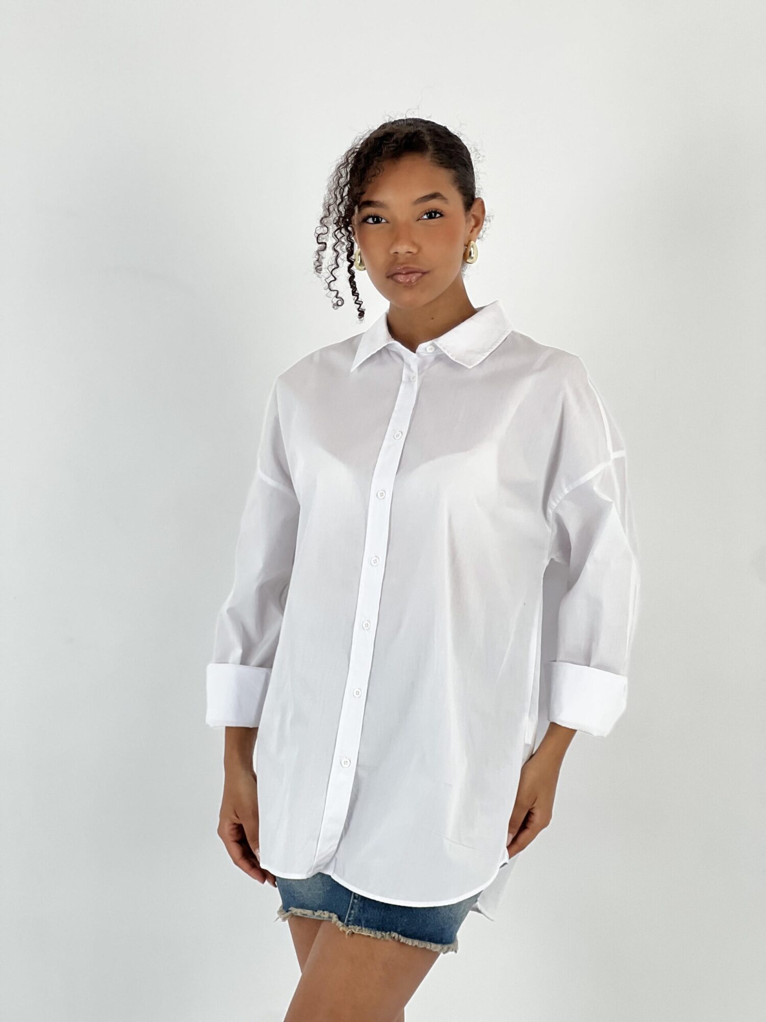 White Casual Oversized Shirt With Animal Print - Brand: MISS POEM - Women & Kids, Baby Clothes Wholesale - Globality Store