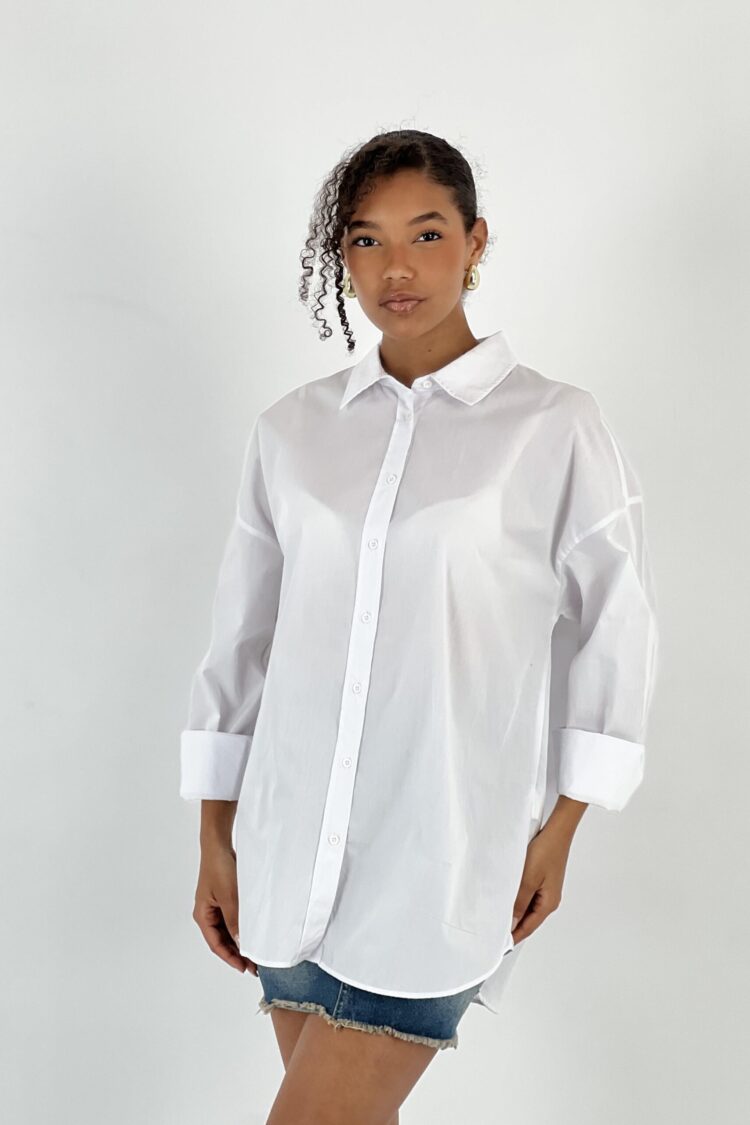 White Casual Oversized Shirt With Animal Print - Brand: MISS POEM - Women & Kids, Baby Clothes Wholesale - Globality Store