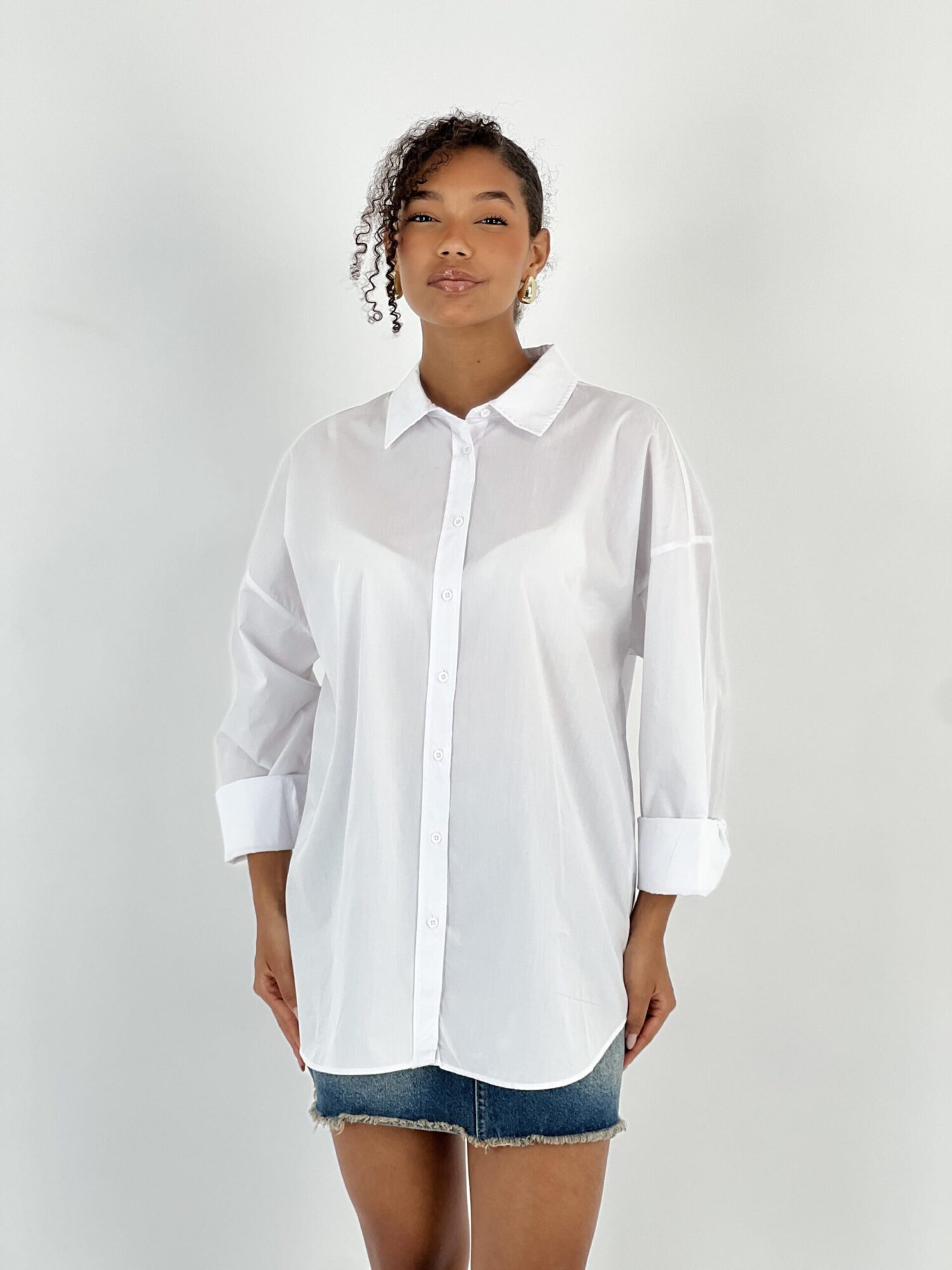 White Casual Oversized Shirt With Animal Print - Brand: MISS POEM - Women & Kids, Baby Clothes Wholesale - Globality Store