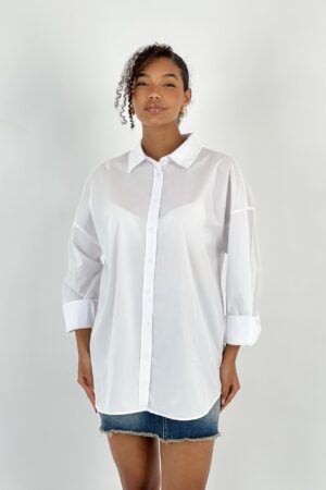 White Casual Oversized Shirt With Animal Print - Brand: MISS POEM - Women & Kids, Baby Clothes Wholesale - Globality Store