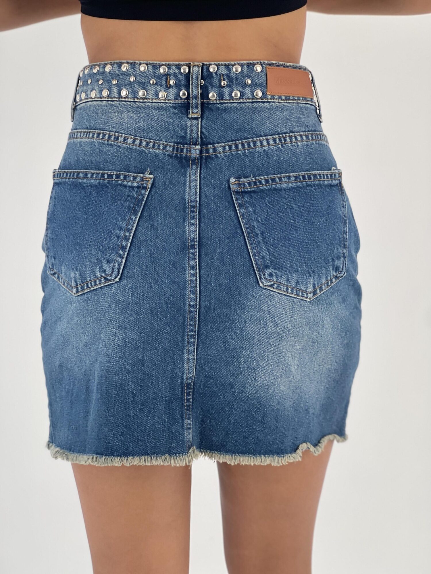 Blue Bodycon Mini Skirt With Patch Pockets - Brand: MISS POEM - Women & Kids, Baby Clothes Wholesale - Globality Store