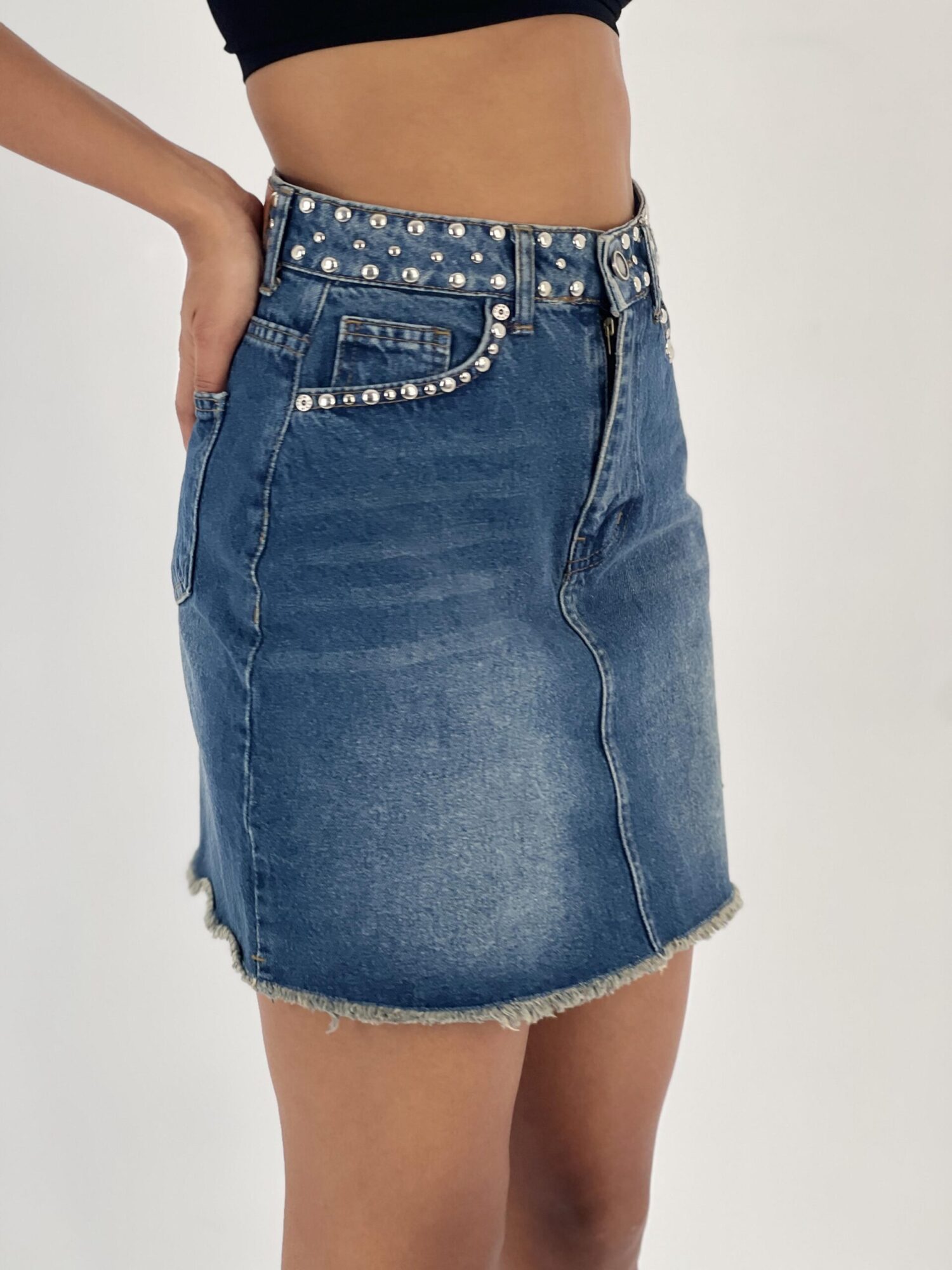 Blue Bodycon Mini Skirt With Patch Pockets - Brand: MISS POEM - Women & Kids, Baby Clothes Wholesale - Globality Store