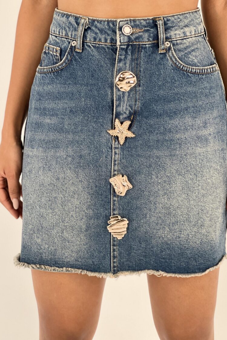Blue Casual Sexy Streetwear Cute A-Line Mini Skirt With Mid Waist  Buttoned Closure And Slant Pocket - Brand: MISS POEM - Women & Kids, Baby Clothes Wholesale - Globality Store