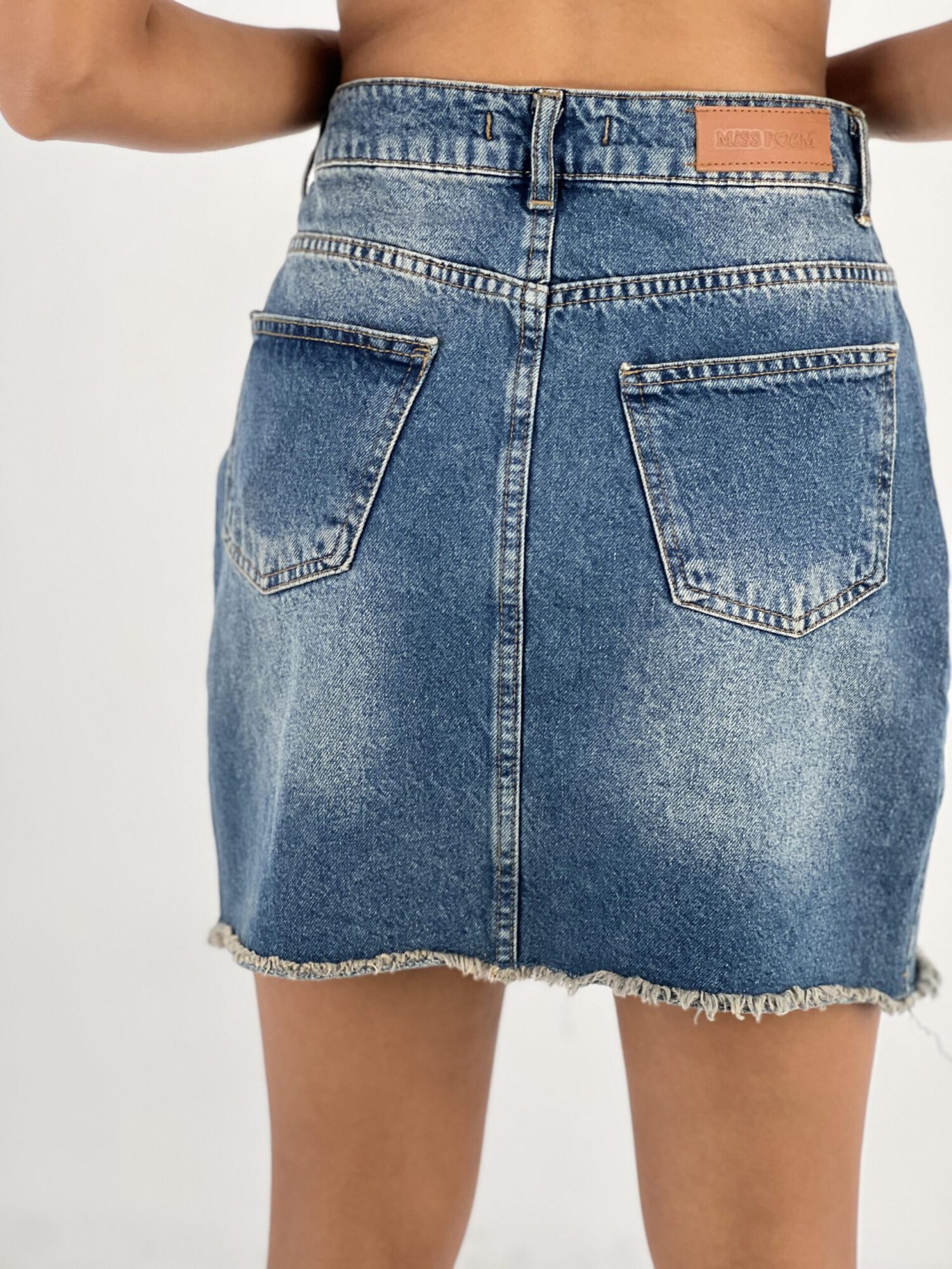 Blue Casual Sexy Streetwear Cute A-Line Mini Skirt With Mid Waist  Buttoned Closure And Slant Pocket - Brand: MISS POEM - Women & Kids, Baby Clothes Wholesale - Globality Store