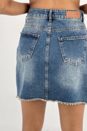 Blue Casual Sexy Streetwear Cute A-Line Mini Skirt With Mid Waist  Buttoned Closure And Slant Pocket - Brand: MISS POEM - Women & Kids, Baby Clothes Wholesale - Globality Store