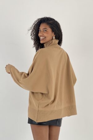Khaki Sweater Oversized Turtle Neck Long Sleeve - Brand: MISS POEM - Women & Kids, Baby Clothes Wholesale - Globality Store