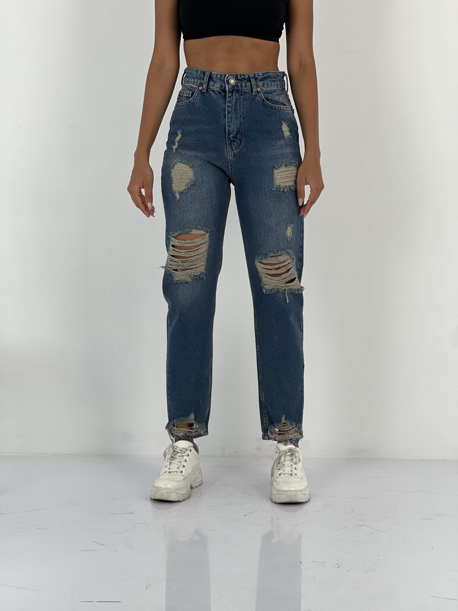 Mom Jeans High Waist Casual Streetwear - Brand: MISS POEM - Women & Kids, Baby Clothes Wholesale - Globality Store