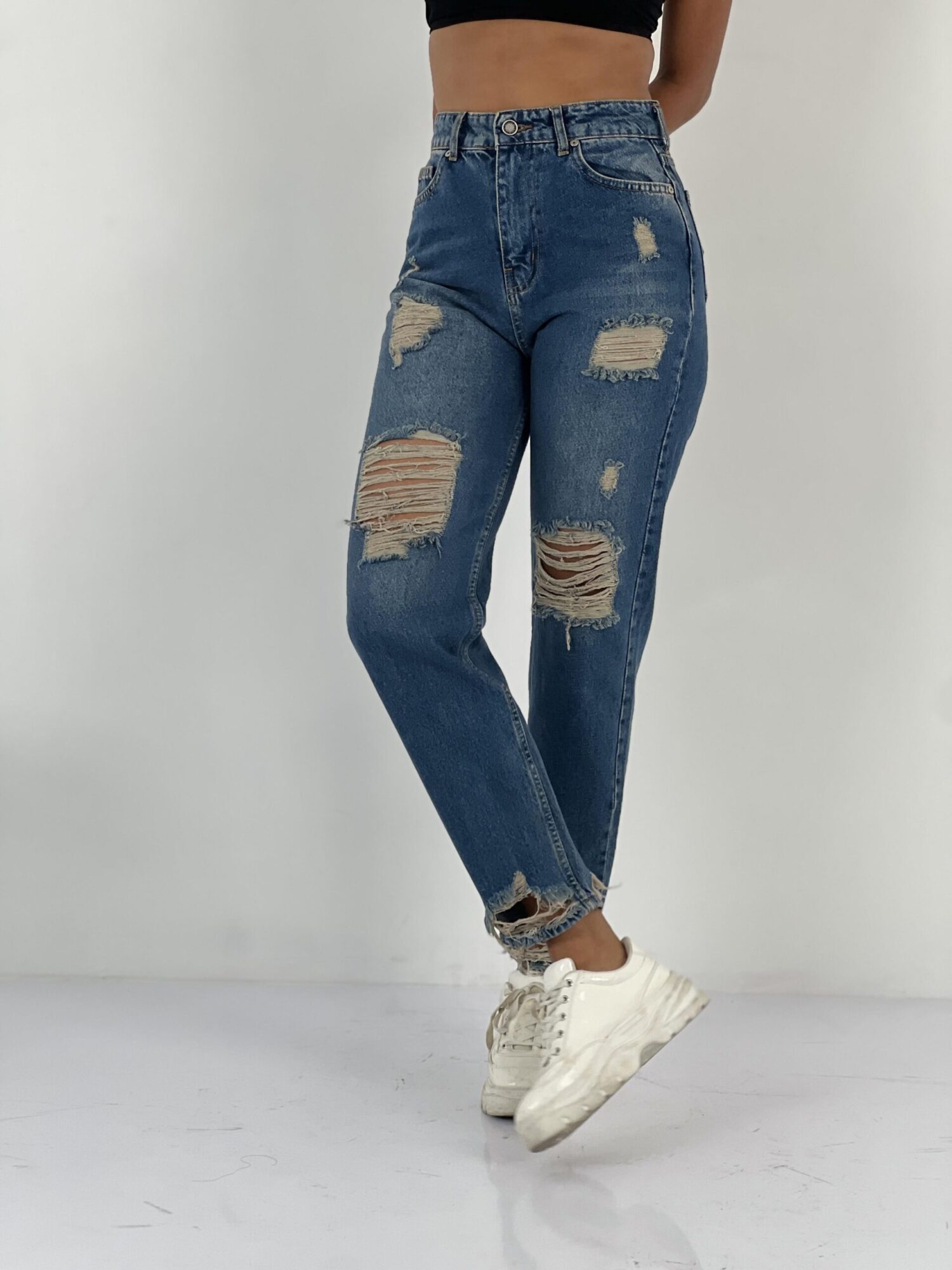 Mom Jeans High Waist Casual Streetwear - Brand: MISS POEM - Women & Kids, Baby Clothes Wholesale - Globality Store