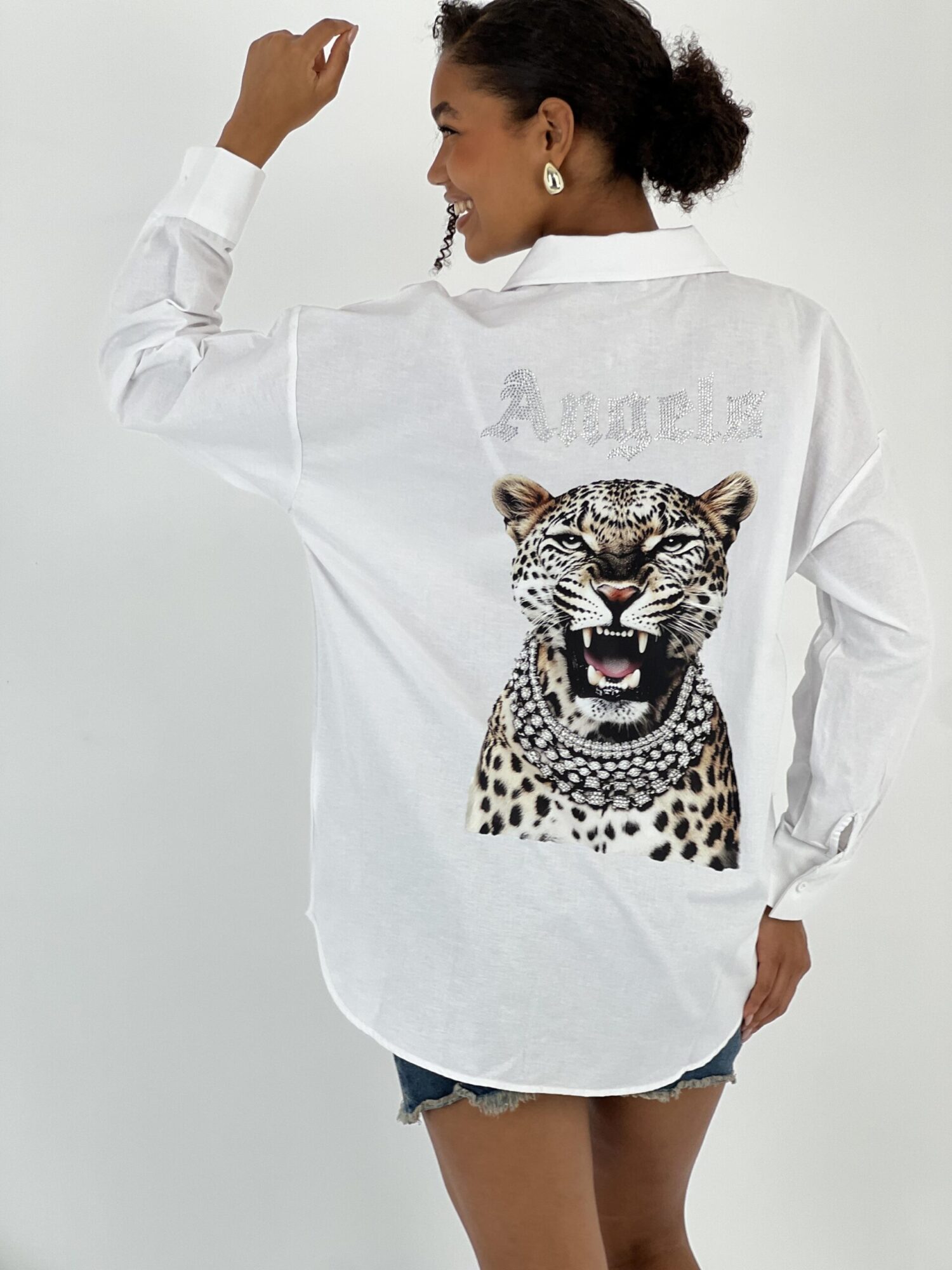 White Oversized Fit Polo Neck Shirt - Brand: MISS POEM - Women & Kids, Baby Clothes Wholesale - Globality Store