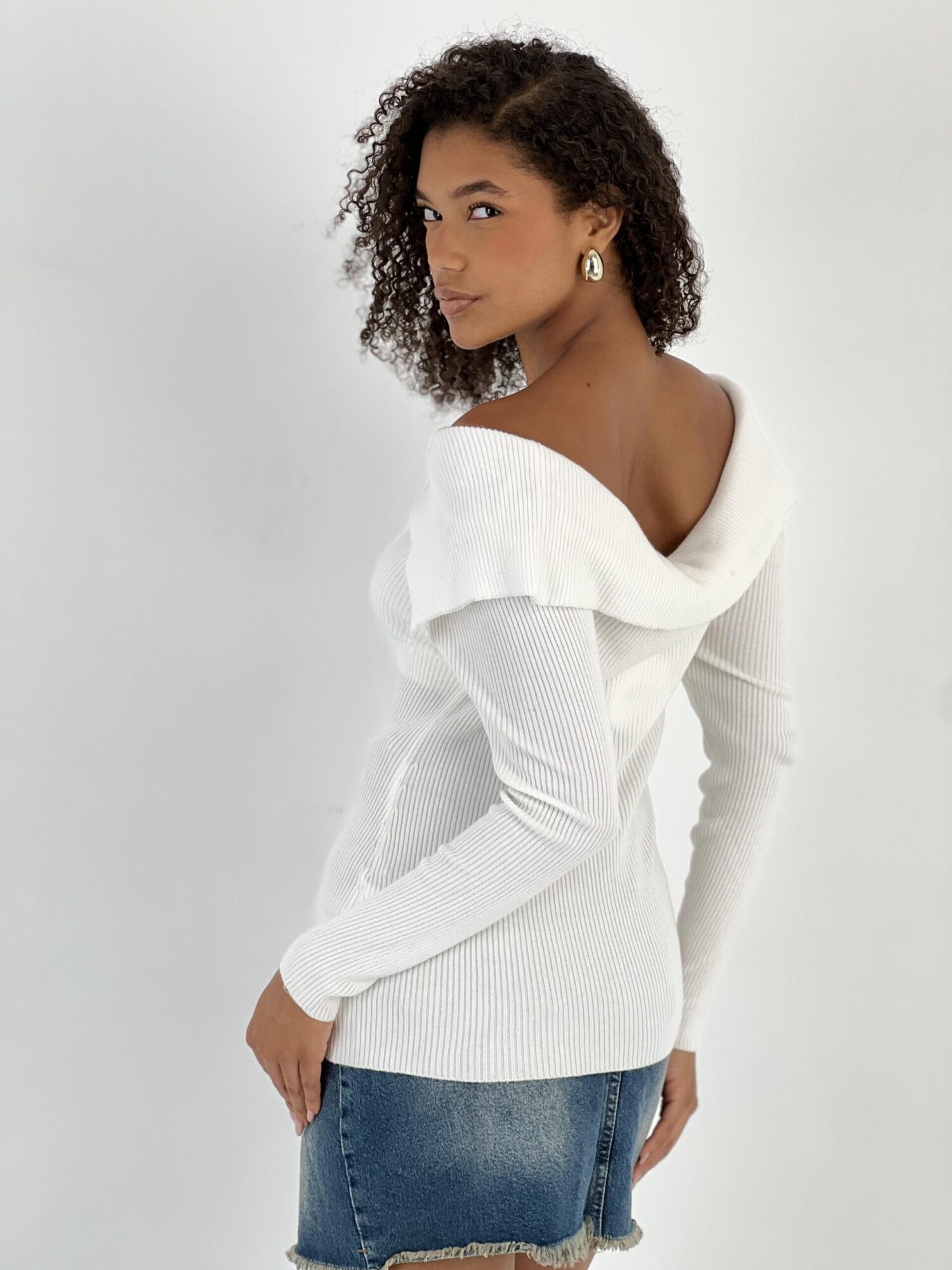 White Fitted Off Shoulder Neck Blouse - Brand: MISS POEM - Women & Kids, Baby Clothes Wholesale - Globality Store