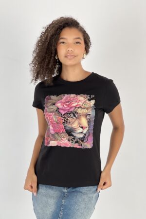 Black Casual Streetwear Tshirt - Brand: MISS POEM - Women & Kids, Baby Clothes Wholesale - Globality Store