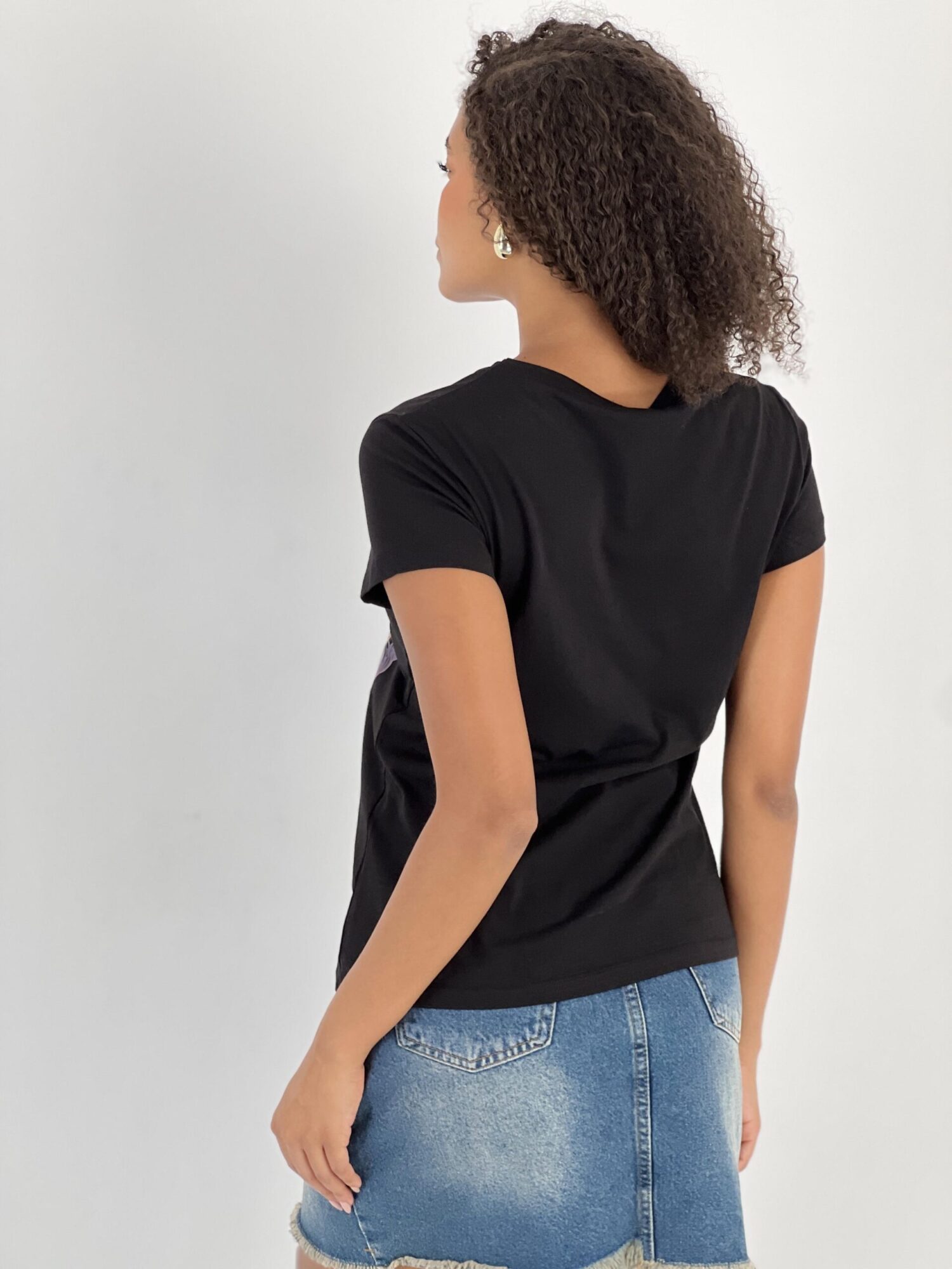 Black Casual Streetwear Tshirt - Brand: MISS POEM - Women & Kids, Baby Clothes Wholesale - Globality Store