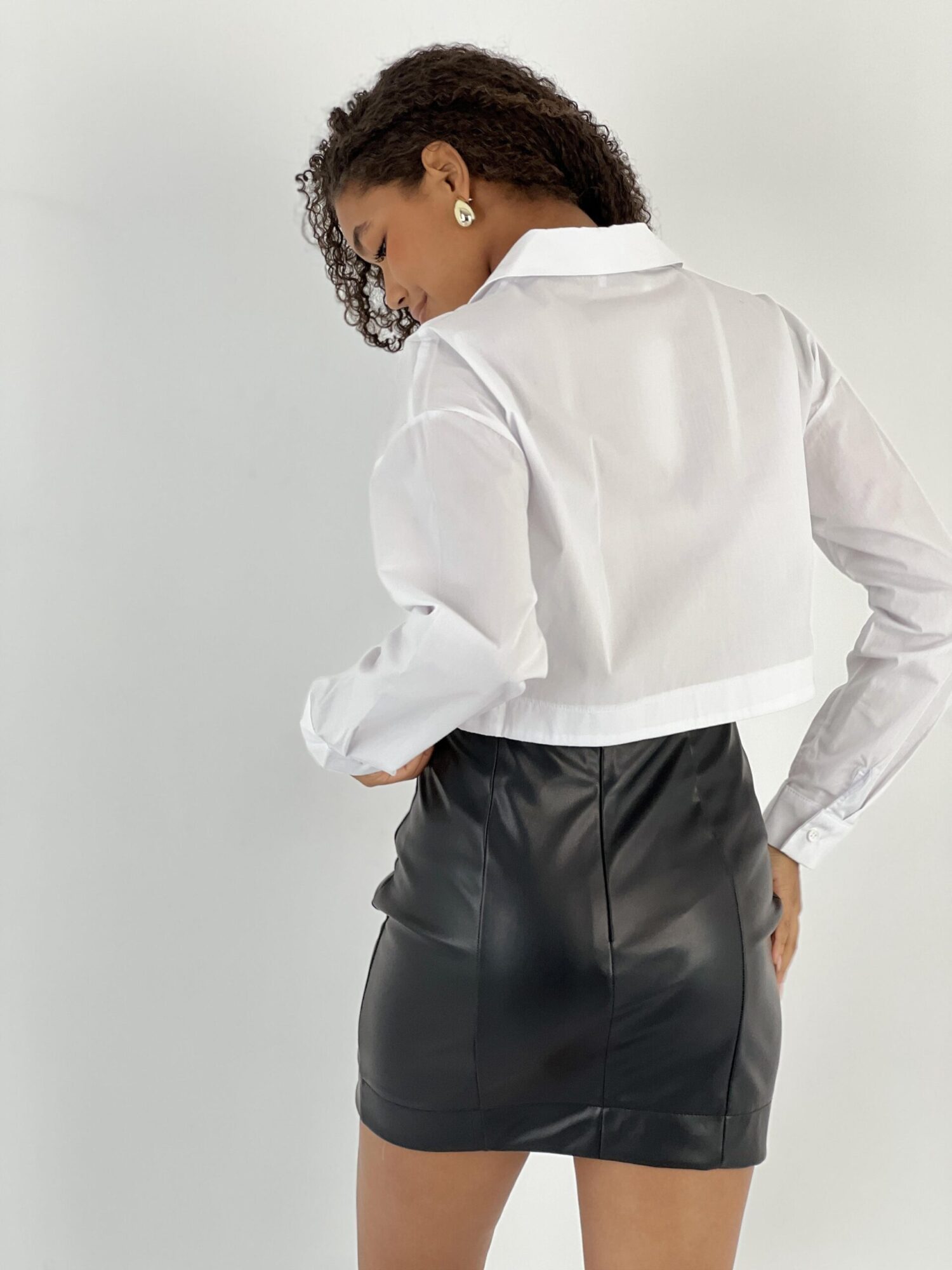 White Crop Casual Buttoned Shirt - Brand: MISS POEM - Women & Kids, Baby Clothes Wholesale - Globality Store