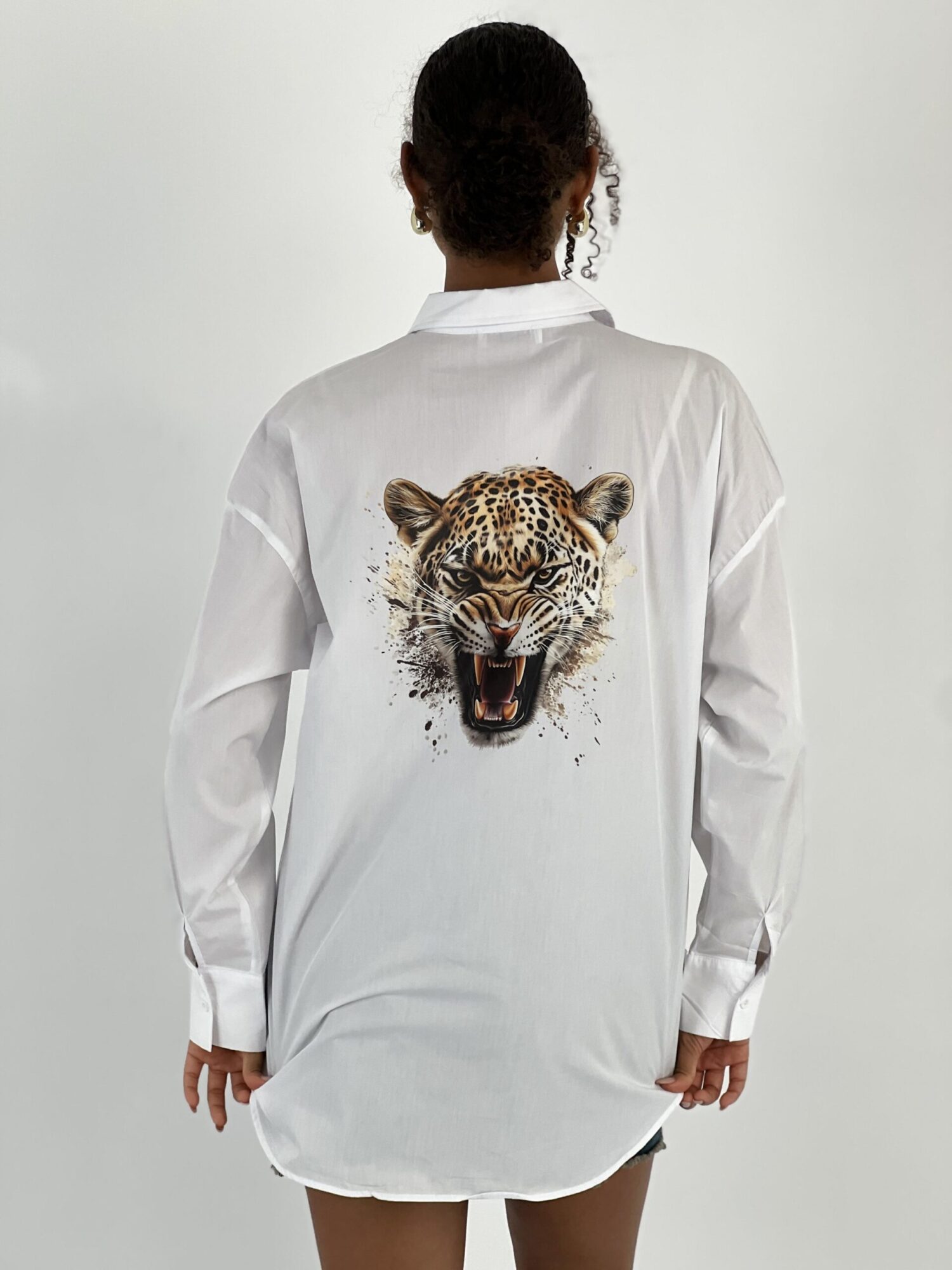 White Casual Animal Print Shirt - Brand: MISS POEM - Women & Kids, Baby Clothes Wholesale - Globality Store
