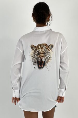 White Casual Animal Print Shirt - Brand: MISS POEM - Women & Kids, Baby Clothes Wholesale - Globality Store