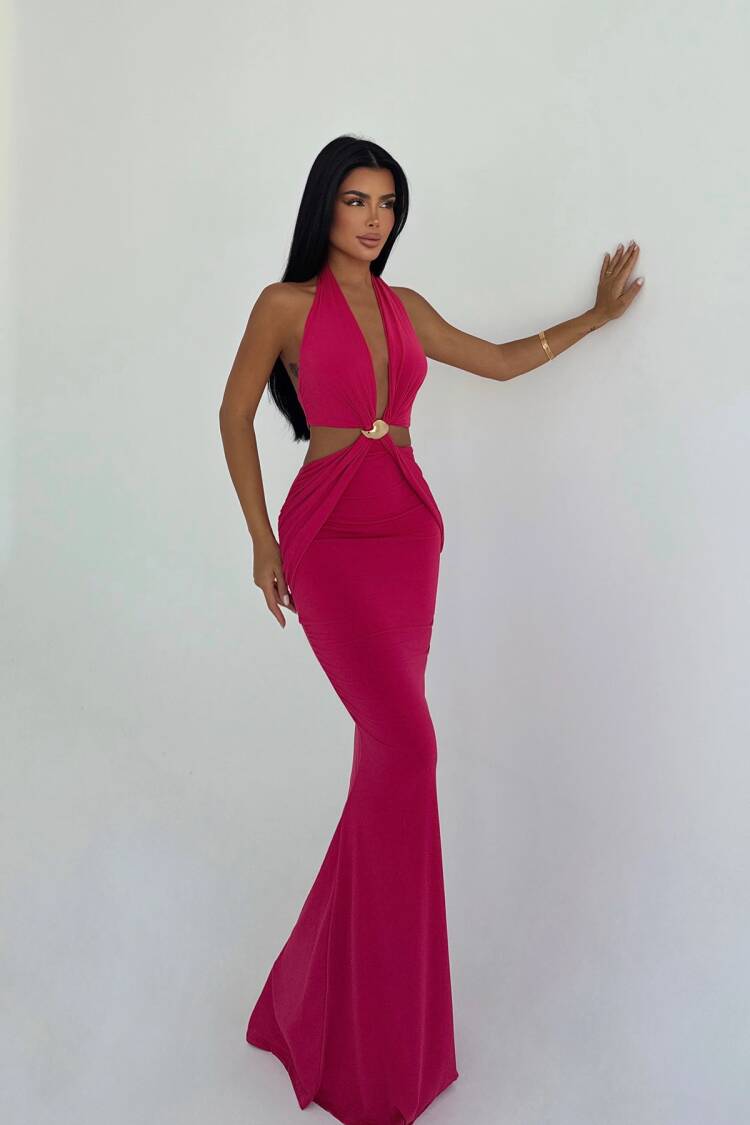 Sleeveless Bodycon Dress With Halter Neck - Brand: EYYO ATELIER - Women & Kids, Baby Clothes Wholesale - Globality Store