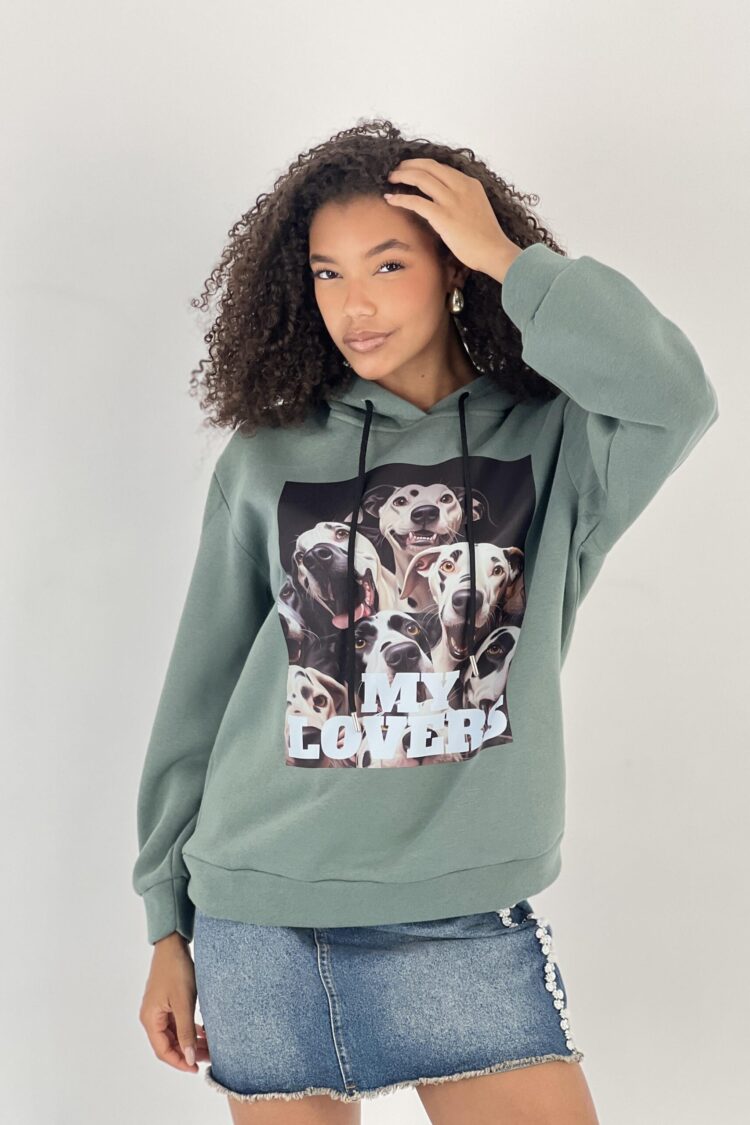Green Casual Streetwear Sport Hoodie Oversized Fit - Brand: MISS POEM - Women & Kids, Baby Clothes Wholesale - Globality Store