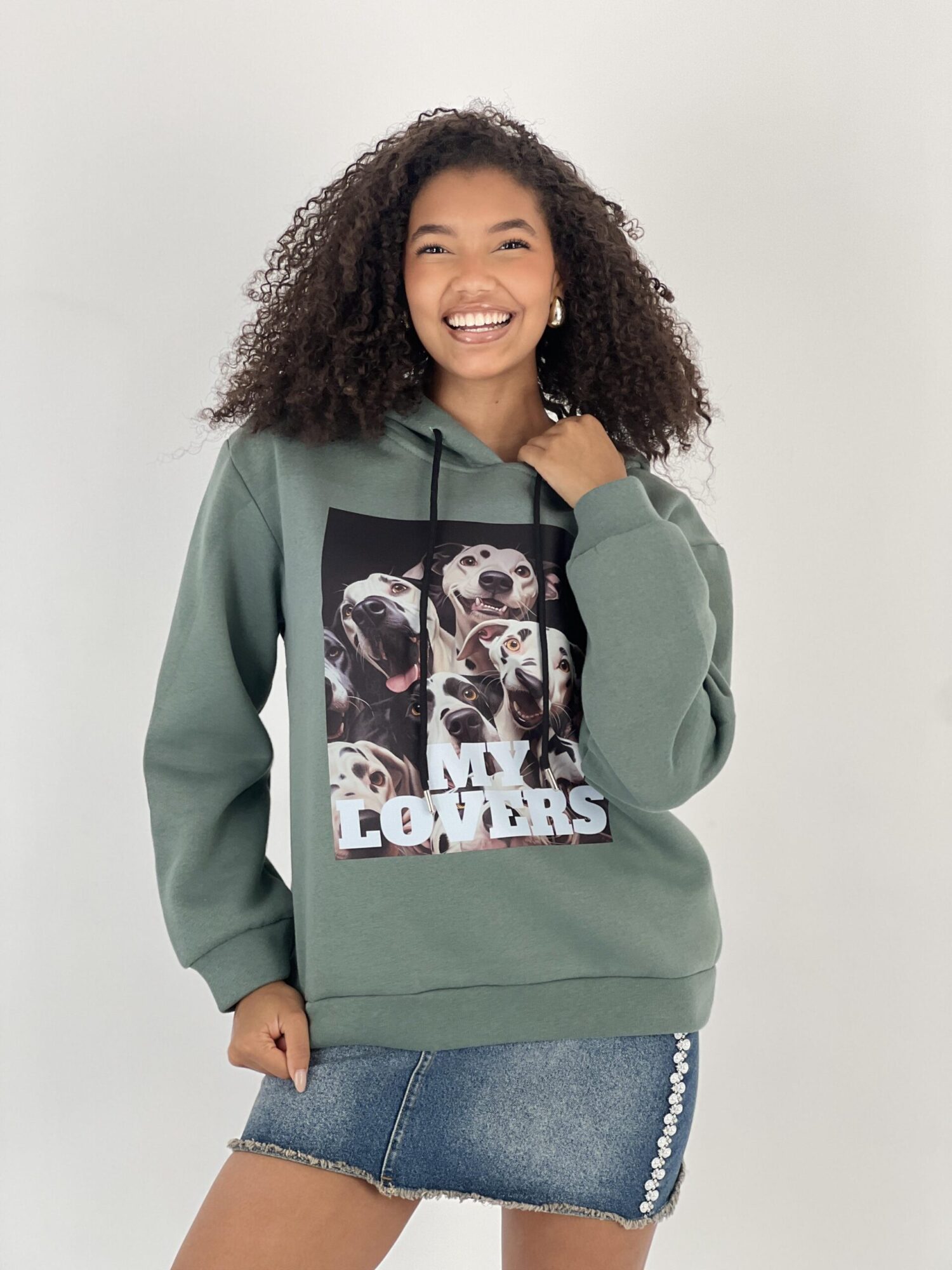 Green Casual Streetwear Sport Hoodie Oversized Fit - Brand: MISS POEM - Women & Kids, Baby Clothes Wholesale - Globality Store