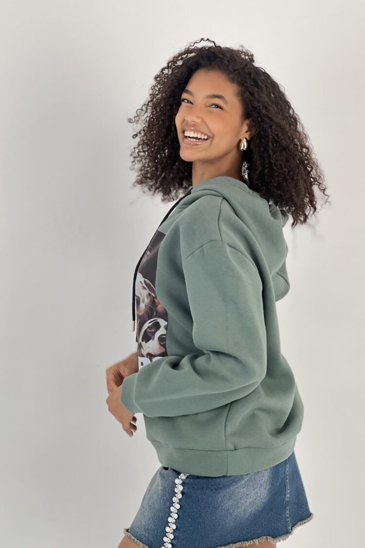 Green Casual Streetwear Sport Hoodie Oversized Fit