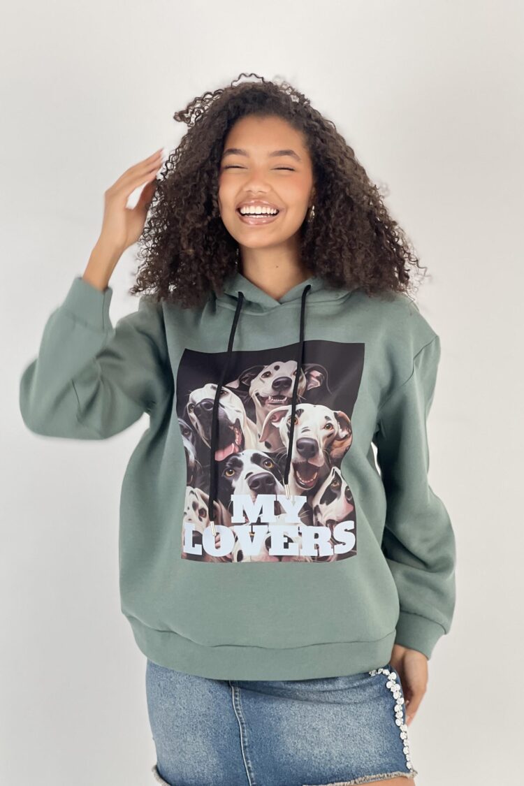 Green Casual Streetwear Sport Hoodie Oversized Fit