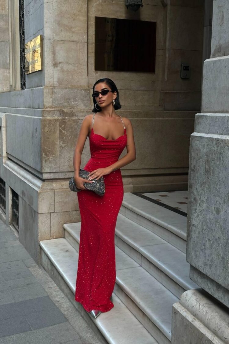Sequined Elegant Slip Dress With Sweetheart Neck - Brand: My Jest Fashion - Women & Kids, Baby Clothes Wholesale - Globality Store