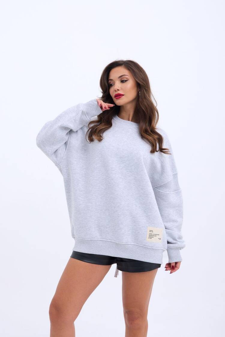 Sweatshirt With Back Detail - Snow Melange