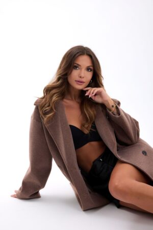 Brown Elegant Single-Breasted Coat - Brand: Fame - Women & Kids, Baby Clothes Wholesale - Globality Store