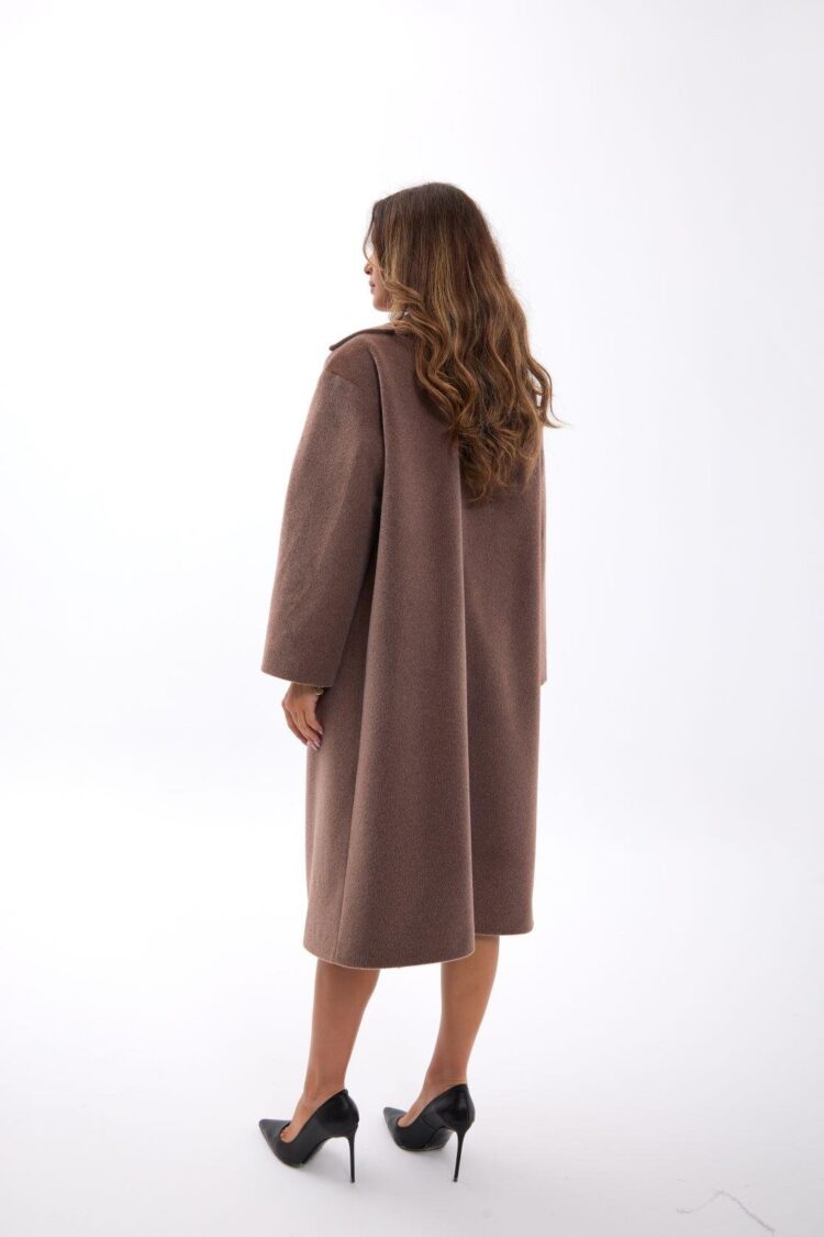 Brown Elegant Single-Breasted Coat