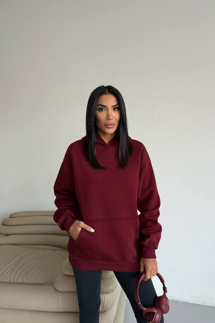 Sweatshirt With Hooded Neck - Oversized Fit