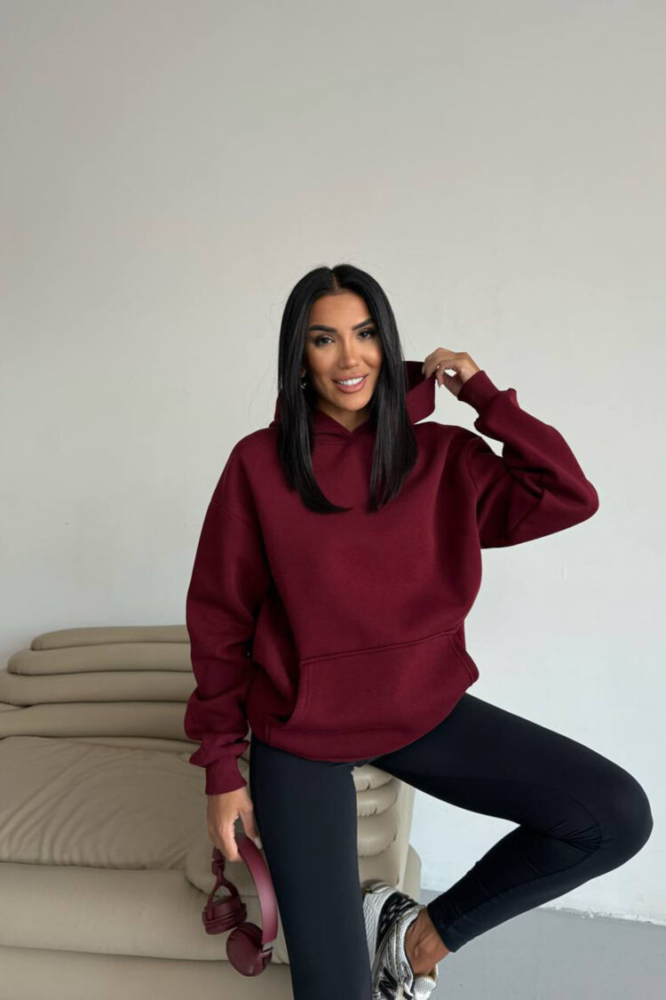Sweatshirt With Hooded Neck - Oversized Fit