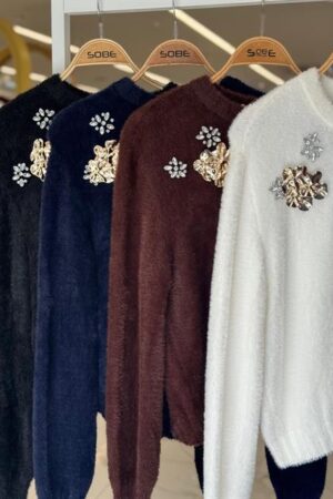 Sweater Casual Elegant Crew Neck Long Sleeve - Brand: Sobe Istanbul - Women & Kids, Baby Clothes Wholesale - Globality Store