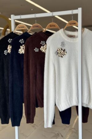 Sweater Casual Elegant Crew Neck Long Sleeve - Brand: Sobe Istanbul - Women & Kids, Baby Clothes Wholesale - Globality Store
