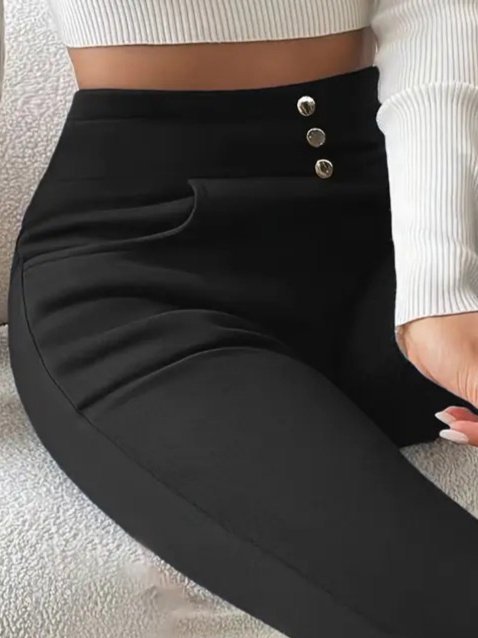High Waist Cropped Tregging Pants