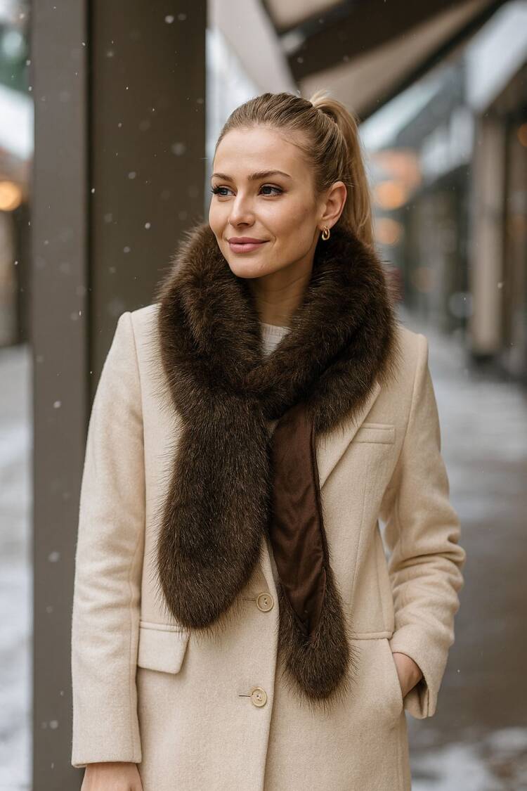 Elegant Brown Shawl For Fall And Winter