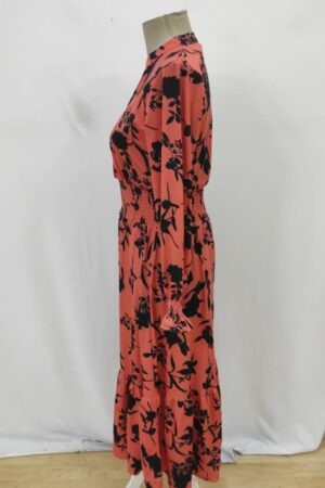 Orange Boho Wrap Dress With Floral Pattern - Brand: Janes - Women & Kids, Baby Clothes Wholesale - Globality Store