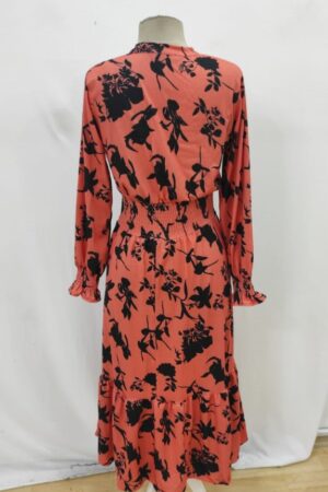 Orange Boho Wrap Dress With Floral Pattern - Brand: Janes - Women & Kids, Baby Clothes Wholesale - Globality Store