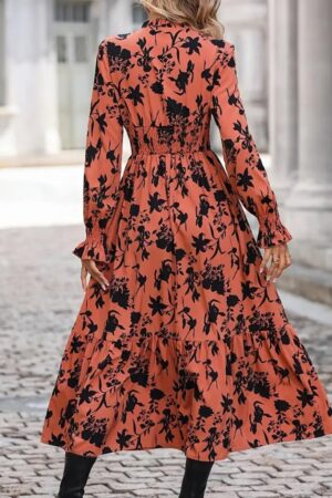 Orange Boho Wrap Dress With Floral Pattern - Brand: Janes - Women & Kids, Baby Clothes Wholesale - Globality Store