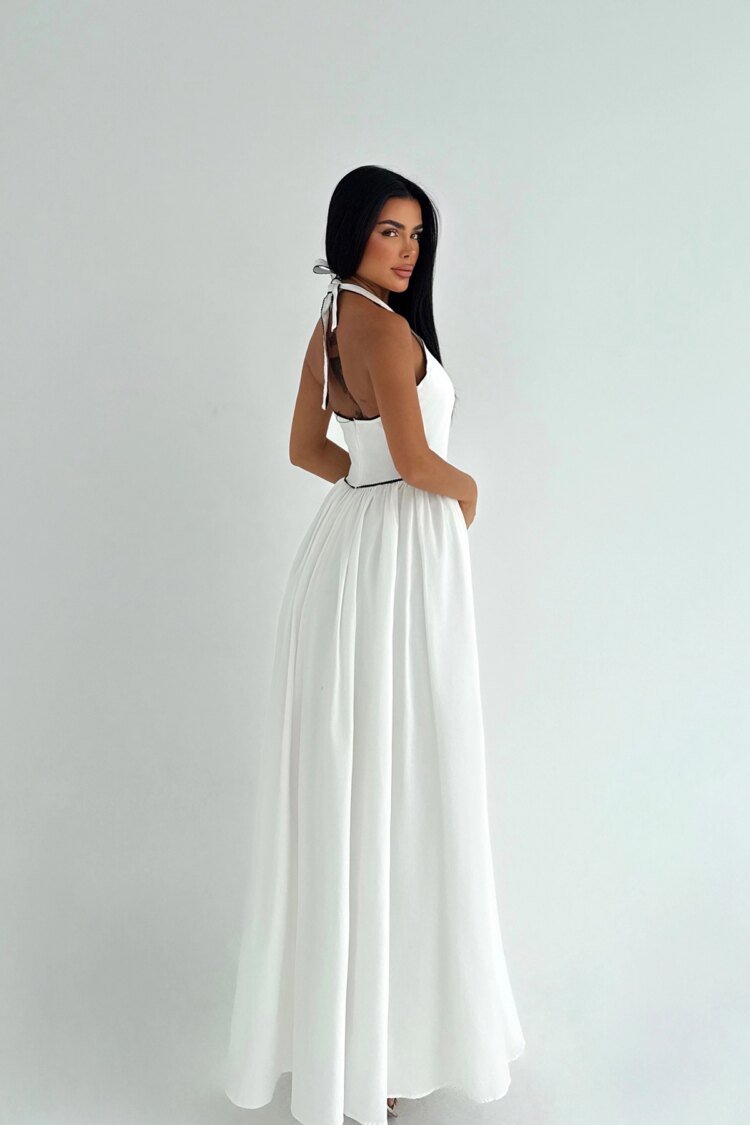 Fit And Flare Halter Neck Dress
