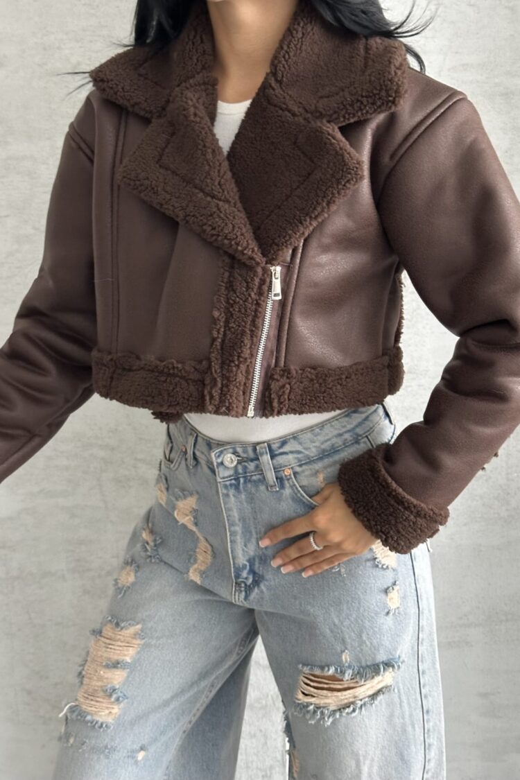 Aviator Jacket With Notched Collar - Brand: My Jest Fashion - Women & Kids, Baby Clothes Wholesale - Globality Store