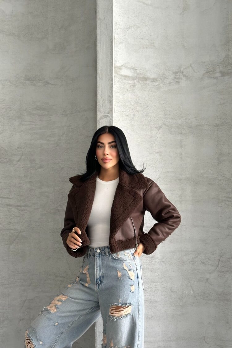 Aviator Jacket With Notched Collar