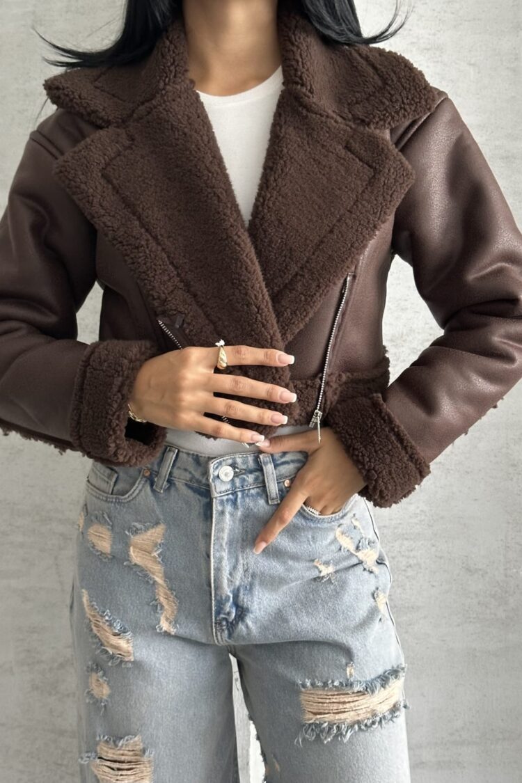 Aviator Jacket With Notched Collar