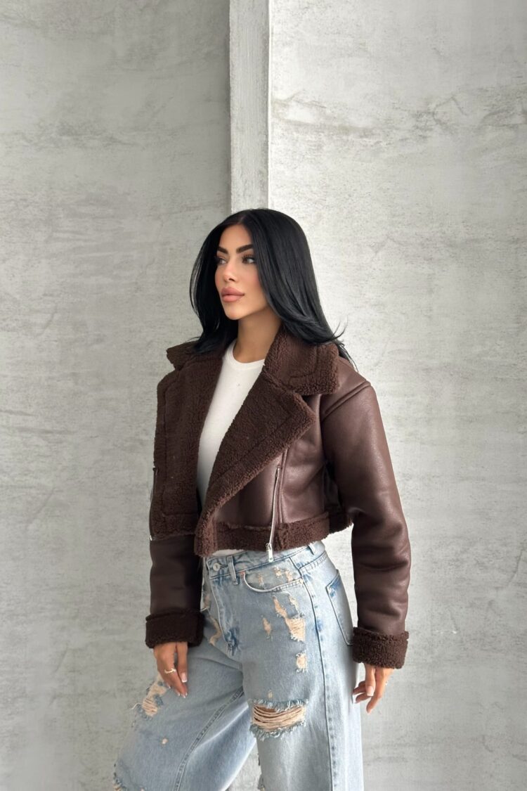 Aviator Jacket With Notched Collar